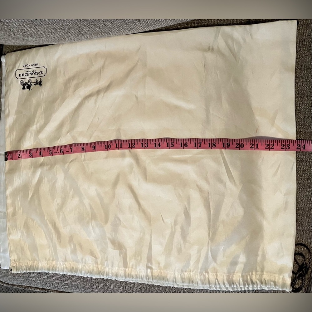 Coach Purse Drawstring Dustbag 20x24, 15x24 inches White Logo Carriage EST 1941 - Picture 11 of 12